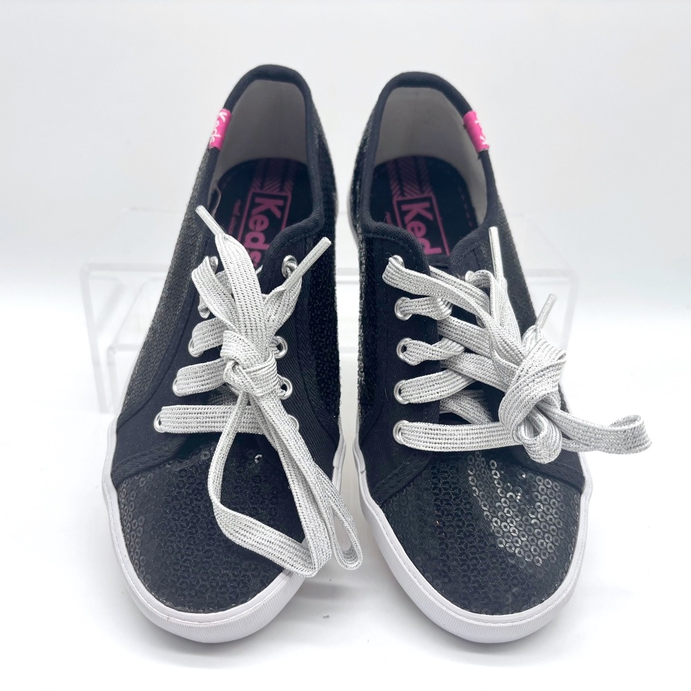 Keds Celeb LTT Black Sequin Low Top Sneakers Kids Size 13M KY45830 Silver - Picture 3 of 6